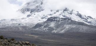 Mawenzi peak (5,149m) through the clouds
