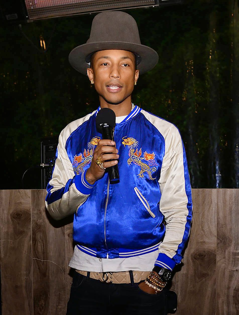 Pharrell-Williams-Human-Made-Jacket-Vivienne-Hat-Chanel-Belt-3