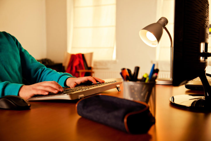 Man working on a computer